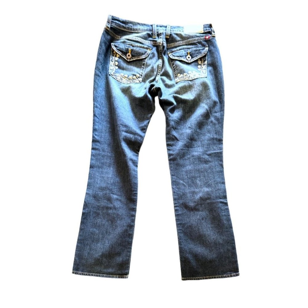 Lucky Brand Jeans Dark Wash Flaired Hem Women Size 4 - Picture 2 of 9
